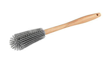 WENKO Silikon Spülbürste mit Flexkopf Hollie, hygienische Flaschenbürste mit flexiblem, spülmaschinengeeignetem Bürstenkopf, Abnehmbarer Griff aus Buchenholz, Ø 4,5 x 30 cm im Sale